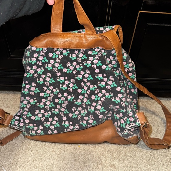 Brooklyn Bound Purple Black Brown Green Mini Floral Backpack GDC 2015 Edition - Picture 2 of 5